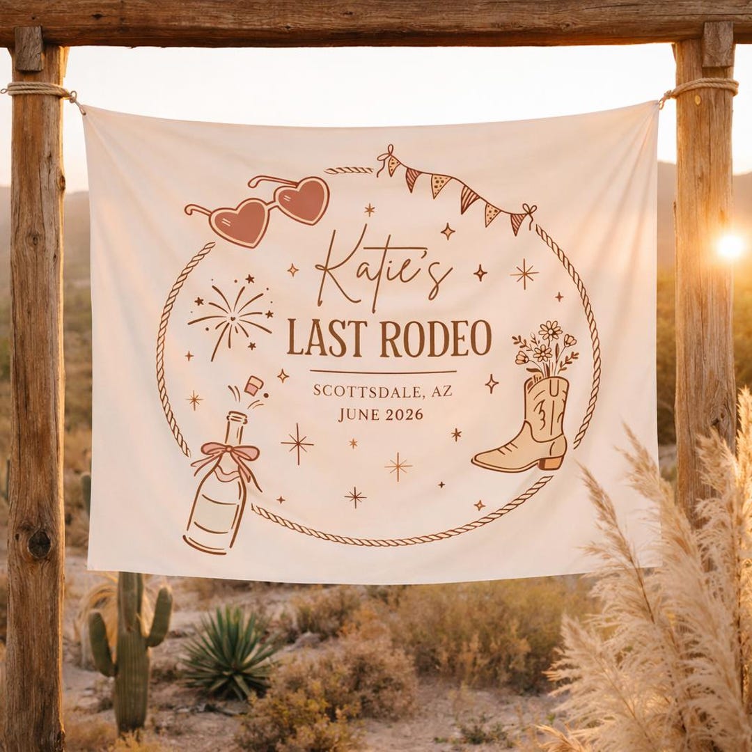 Last Rodeo Bachelorette Banner, Cowgirl Bachelorette Party Decor ...