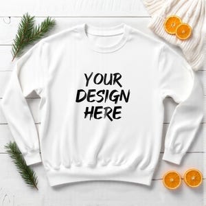 Comfort Colors 1566 Sweatshirt Mockup Winter Bundle l Flatlay PSD Mockups, Size Chart, Swatches, and 18 colors with Realistic Fabric