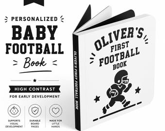 Personalisiertes Baby-Fußballbuch - Schwarzweißes kontrastreiches Design