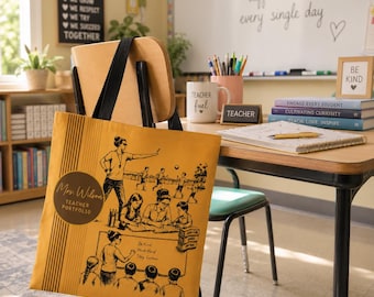 "Personalisierte Lehrer Tragetasche, Retro Schulordner Tragetasche, ""Pee-Chee"" inspiriertes nostalgisches Lehrer Geschenk, kundenspezifische Lehrer-Portfoliotasche."