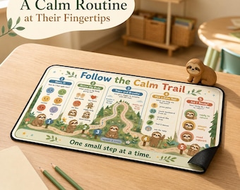 Calm Down Mat for Kids, Social Emotional Regulation Tool for Classroom Calm Corner or at Home, SEL for Students