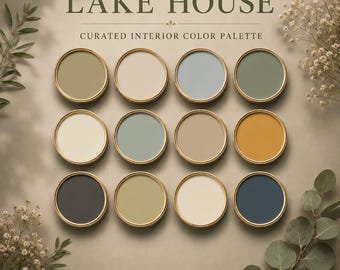 Paleta de colores para casas de lago / Paleta de colores Sherwin Williams / Paleta de colores para toda la casa (PDF) / Colores de pintura para interiores seleccionados