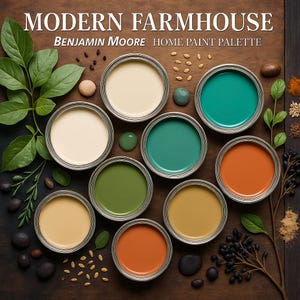 Guia de paleta de cores para casas de fazenda modernas da Benjamin Moore (download em PDF)