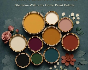 Warm Earth Retreat Color Palette, Sherwin Williams Paint Colors, Earthy Home Decor, Interior Design Color Scheme, Terracotta Palette