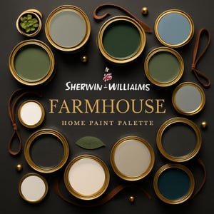 Contemporary Farmhouse Color Palette Collection - Sherwin-Williams 2025 Edition - Complete Home Interior Design Scheme
