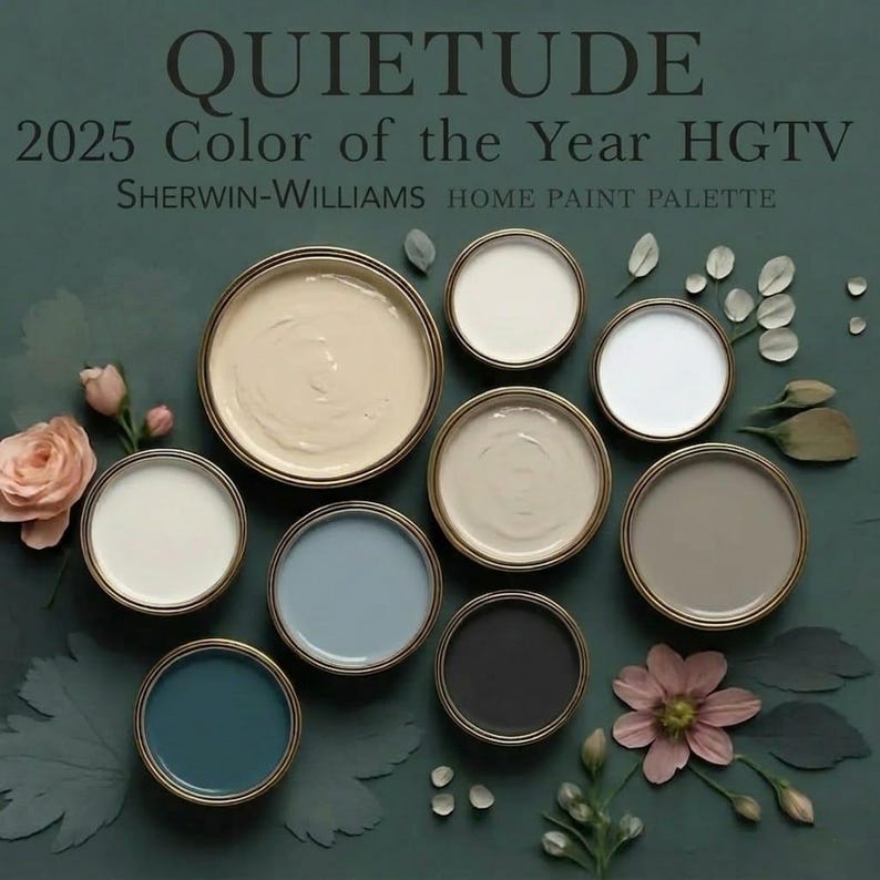 2025 HGTV Color of the Year, Sherwin Williams Quietude Palette, Modern ...