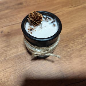 Cinnamon and clove scented jar candle, handmade soy candle, warm spiced candle for home and gift, decoration with clove and cinnamon