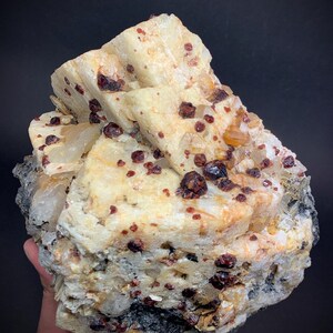 Rare find Garnet Crystal Specimen in Feldspar Matrix with Quartz, Black Tourmaline - 2800g, Pakistan Origin, Collector's Garnet Crystal