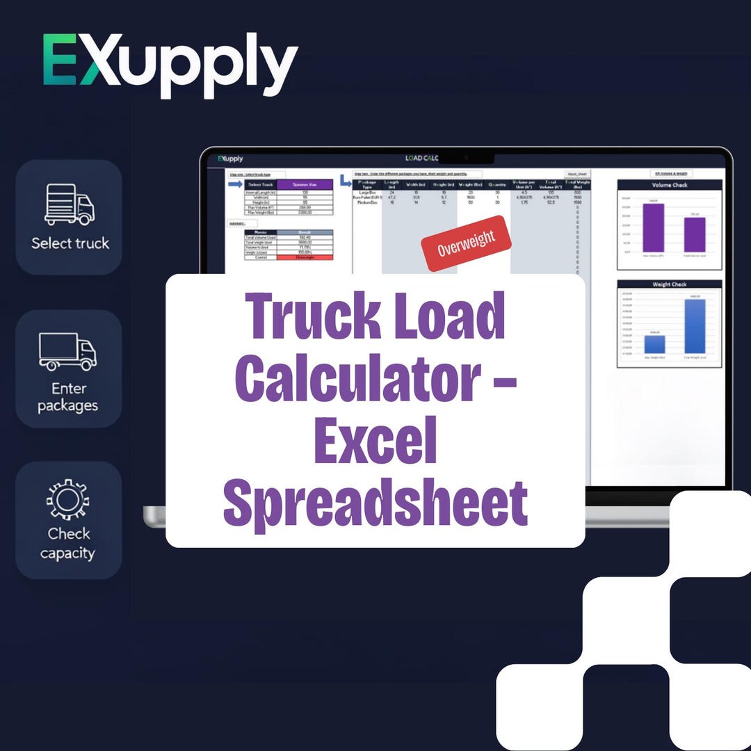 Sample 7598 Load Truck Load Calculator Excel - Etsy