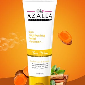 Azalea Face Wash | Skin Brightening Cleanser | Sandalwood & Turmeric | Soap-Free | Paraben-Free | All Skin Types | 100ml