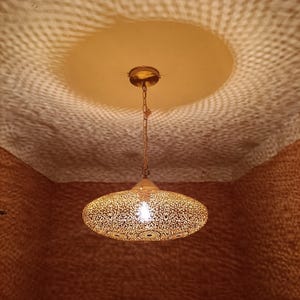 Moroccan Brass Pendant Light, Moroccan Light Fixtures, Pendant Lighting, Simple Moroccan pendant lamp