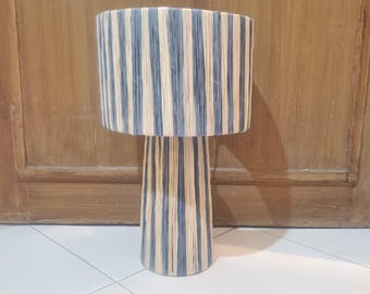 Handmade Raffia Table Lamp,TABLE LAMPSHADES Moroccan Handmade in Woven Light Fixture raffia lamp, Moroccan Handmade in Ratta