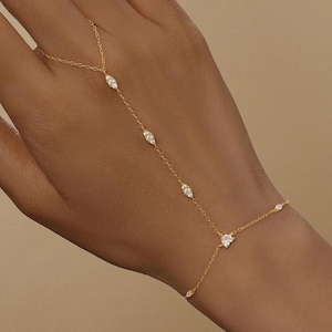 Pulsera de cadena de mano de plata de ley 925, elegante pulsera de dedo para mujer, joyería de boda bohemia, regalos de Navidad, pulsera de oro y plata.