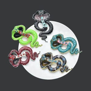 Cobra Snake Brooches, Animal Lapel Pin, Brooch Pins For Women Men, Party Brooch Pins, Year of the Snake brooch, Clothing Jewelry, Gifts