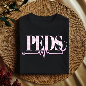 Pediatrics Stethoscope T-Shirt, Pediatrician Doctor Uniform Tee, Medical Office Staff Shirt, Healthcare Clinic Top, Nurse Practitioner Gift