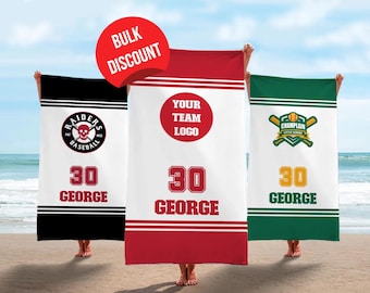Personalized Sport Team Beach Towel: Baseball/Softball Beach Towel Custom Sport Gift, Cooperstown Merch, World Series gift, Summit 2026