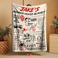 Custom Name Horror Movie Blanket: Freddy, Michael Myers Halloween Decor, Christmas Gift, Xmas Gift,