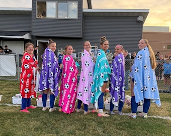 Personalized Soccer Blanket: Custom Team Senior Night Gift, Girls Soccer Cozy Throw, soccer accessories, senior gift ideas for sports
