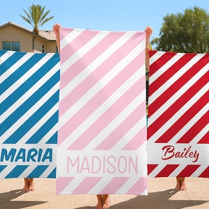 Personalized Tropical Beach Towel: Custom Name, Summer Gift