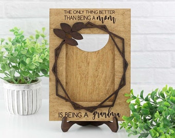 Marco de fotos para la abuela, marco de fotos para la abuela, regalo para revelar el nacimiento del bebé para la nueva abuela, lo único mejor que ser mamá es ser abuela.