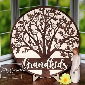 Grandkids Family Tree Wood Sign, Grandparents Sign, Mothers Day gift, Birthday Gift, Grandma Gift, Gift for Mom, Personalized with Names