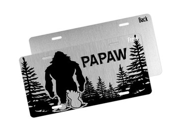 Bigfoot License Plate, Sasquatch Custom License Plate, Personalized Vanity Car Tag