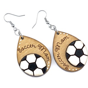 Soccer Mom Earrings, Soccer Earrings, Sports Earrings in Soccer Jewelry