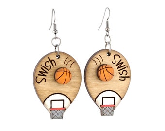 Basketball Earrings, Basketball Mom Earrings, Sports Earrings in Basketball Jewelry
