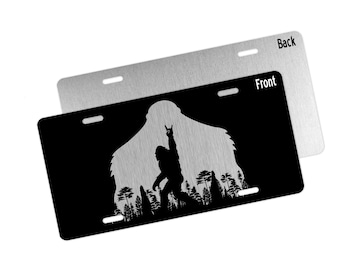 Bigfoot License Plate, Sasquatch Custom License Plate, Peace Vanity Car Tag