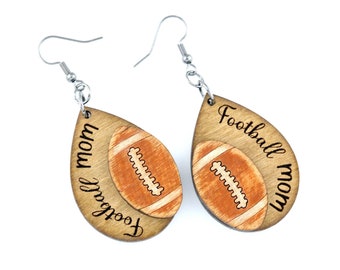 Pendientes de mamá de fútbol, pendientes de fútbol, pendientes deportivos en joyería de fútbol