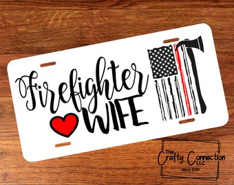 Firefighter Printed Vanity Front License Plate Tag KCFP154 Firefighter Printed Vanity Front License Plate Tag KCFP154