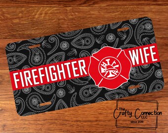 Firefighter Printed Vanity Front License Plate Tag KCFP154 