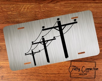 Placa frontal del liniero - Etiqueta del coche del liniero - Placa de la vanidad de los postes de la energía utilitarios