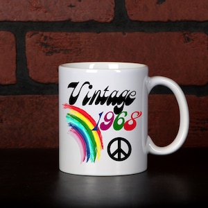 Vintage 60s - 1960 1961 1962 1963 1964 1965 1966 1967 1968 1969 - 60&#39;s Birth Year - Coffee - Tea - Cocoa - Hot Chocolate Drink Mug