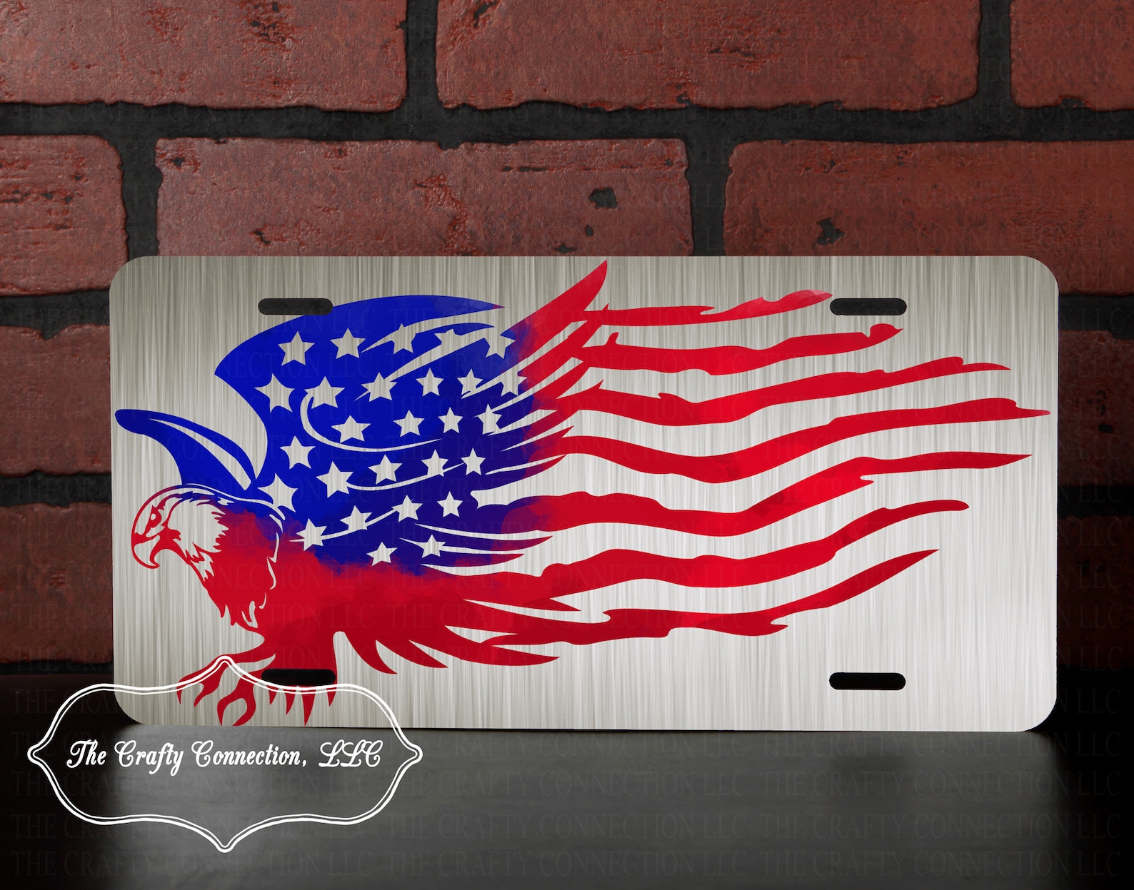 Eagle Flag Custom License Plate Eagle Flag License Plate Etsy