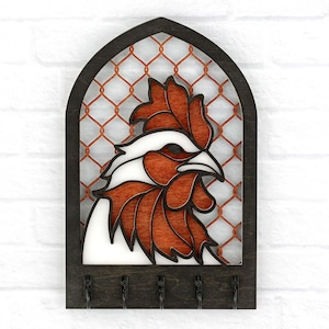 Roaster Key Rack Chicken, Rooster Key Holder for Wall, Key Rack Home Decor for the ...