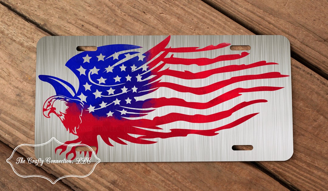 Eagle Flag Custom License Plate Eagle Flag License Plate Patriotic Car