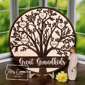Great Grandkids Family Tree Wood Sign, Grandparents Sign, Mothers Day gift, Birthday Gift, Grandma Gift, Gift for Mom, Personalized Names