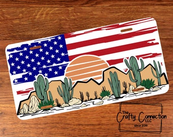 Desert Cactus State of New Hampshire Flag License Plate Frame for Front Back of Car Vehicle Truck Desert Cactus State of New Hampshire Flag License Plate Frame for Front Back of Car Vehicle Truck