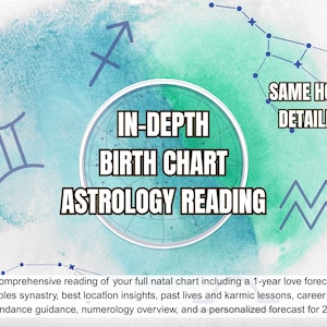 Ausführliche Geburtshoroskop-Lesung, vollständiger personalisierter Geburtshoroskop-Analytikbericht + 1 Jahr Liebesastrologie-Vorhersage, Geburtshoroskop-Astrologie-Lesung