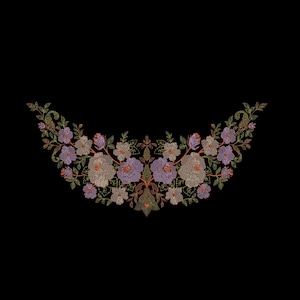 Floral Neck Embroidery Design file – Machine Embroidery Pattern (Instant Download)