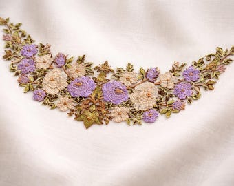 Floral Neck Embroidery Design file – Machine Embroidery Pattern (Instant Download)