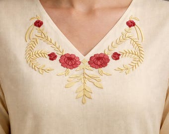 Neck Embroidery Design: sketch making design (Instant Download)