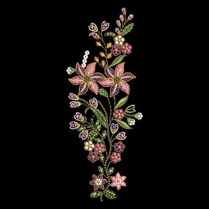 Wzór haftu z obramowaniem kwiatowym | Elegancki wzór kwiatowy | PES DST JEF Natychmiastowe pobranie |