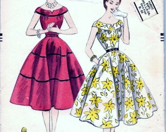 1950s vogue evening dress