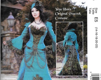 peacock corset dress