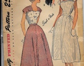 Vintage 1950s Simplicity 2718 Fitted Dress Sewing Pattern Size 12 Bust 30