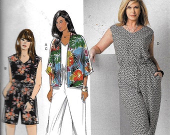 Butterick Patterns 6224 RR,Womens Kimono and Jumpsuit,Sizes 18W-20W-22W-24W