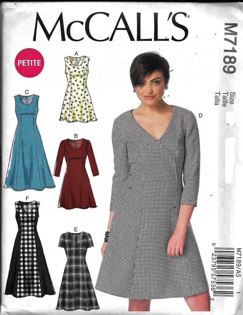 McCall/'s M7189 Misses/' DRESSES Fitted /& Flared Sewing Pattern 7189 UNCUT Size 6 14 12 10 8