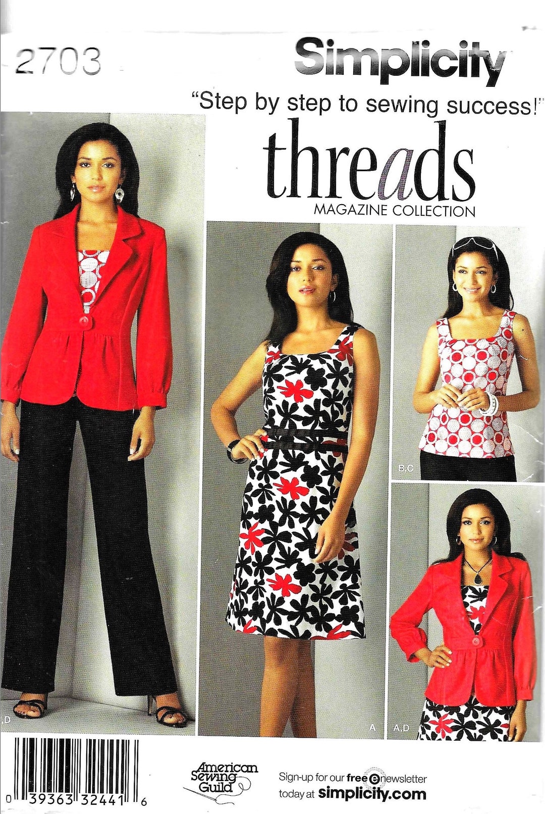 Simplicity 2703 Threads Magazine Jacket, Pants and Dress or Top Sewing ...